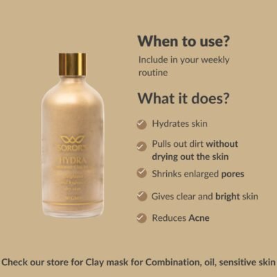 Hydra Powdered Clay Mask | Remove Impurities | For Dry Skin | Boost Collagen | Chemical free Face mask