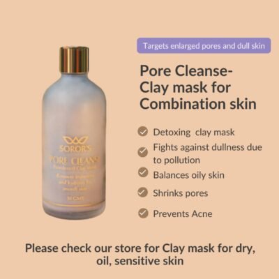 Pore Cleanse Powdered Clay Mask | Removes impurities | Shrinks pores | Oil Control | For Combination skin
